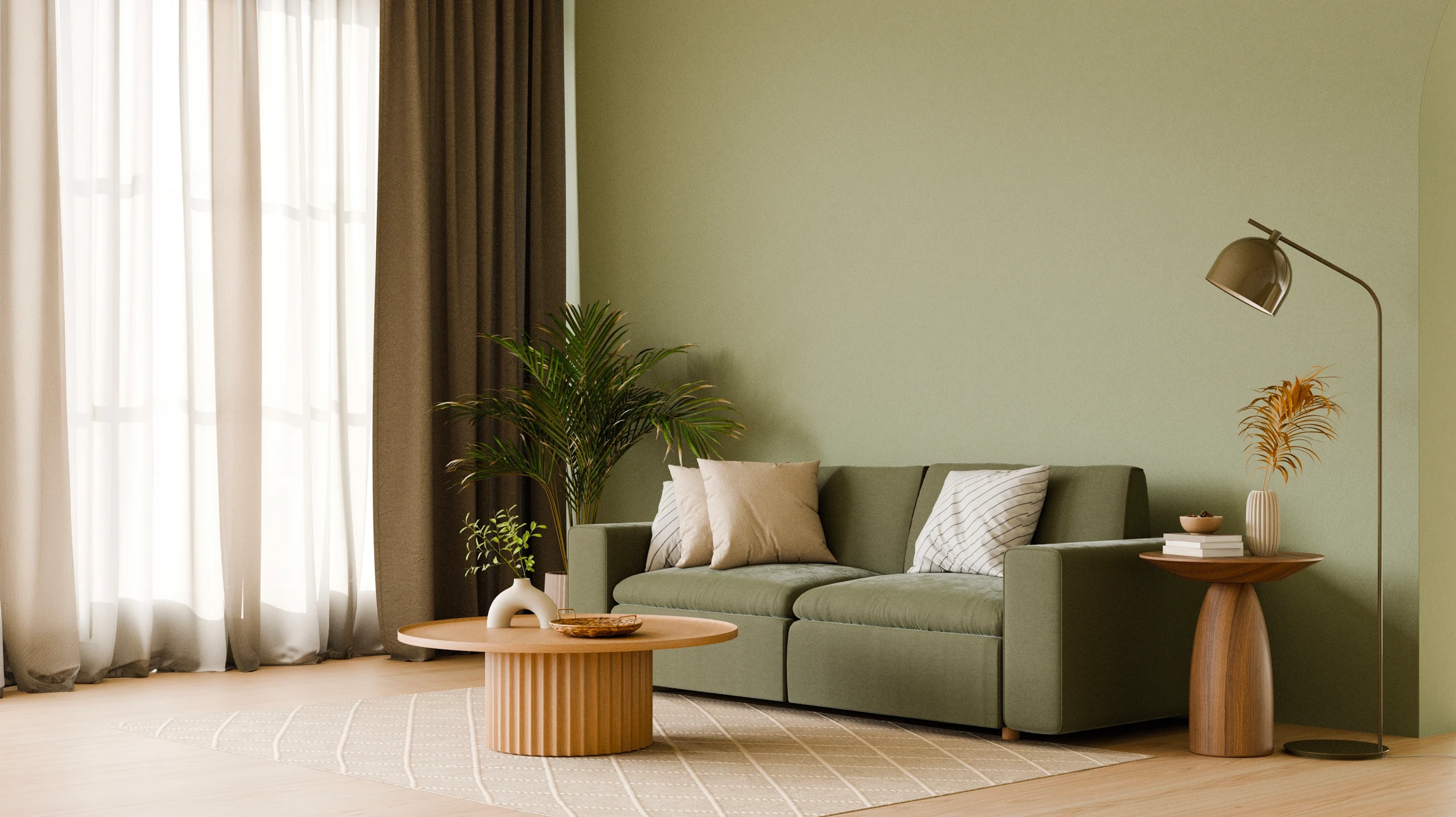 Une femme peint un mur intérieur avec un rouleau, appliquant une peinture bleue sur une surface blanche
